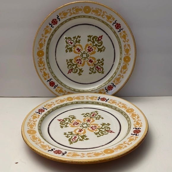 Williams Sonoma Asolo Luncheon Plates Floral Medallion Made in Italy set… - Picture 1 of 6